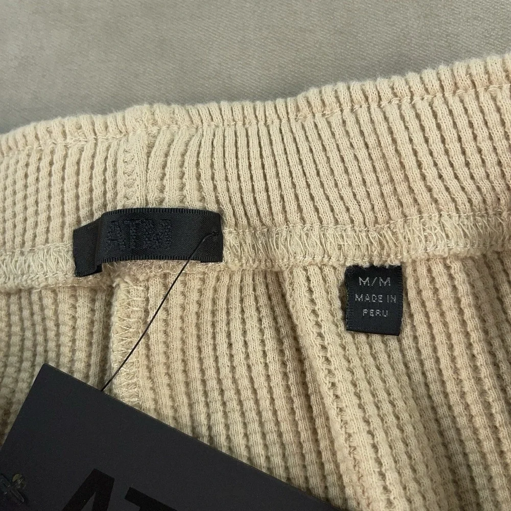 ATM Anthony Thomas Melillo Waffle Knit Wide Leg Sweatpants‎ Shitake Medium NWT